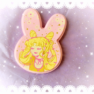 4 x 5 Moon princess - bunny shaped painting