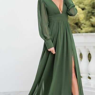 Elegant mother of the bride/groom dress a line side slit evening formal prom dress