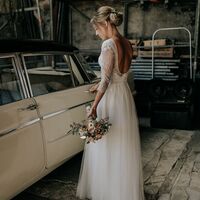  Sexy Lace Wedding Dress, Open Back Bridal Dress Wedding Gown - Thumbnail 1