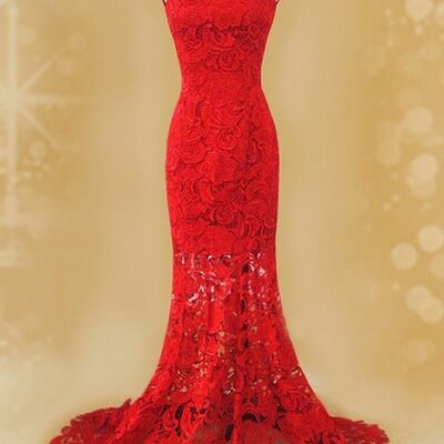 Elegant mother of the bride/groom dress sheath red lace evening formal prom dress