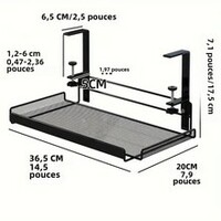 arge Size Non-Punching Office Iron Art Table Storage Rack Hanging Basket - Thumbnail 4