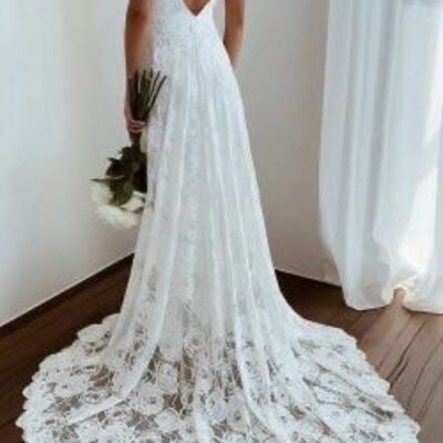 Off shoulder sexy wedding dress, lace bridal dress wedding gown