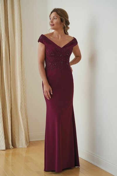 Elegant Mother of the Bride/Groom Dress Wine Red Simple Evening Formal Prom Dress