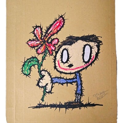 🌷drawing by celipe perroloco "boy with flower"  - Thumbnail 4