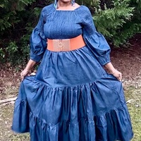 Jean Dress w/ Headwrap - Thumbnail 1