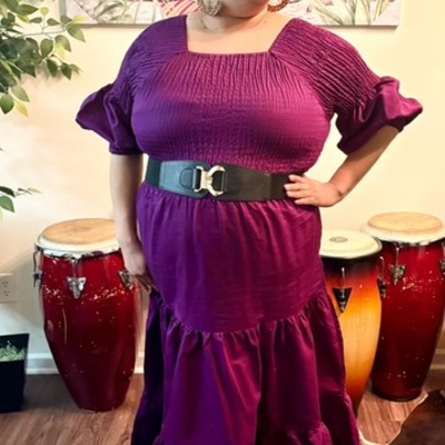 Purple dress w/ headwrap