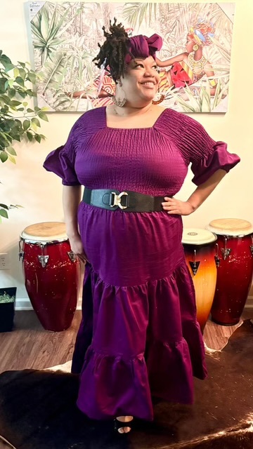 Purple Dress w/ Headwrap