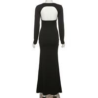 Summer women's new fashionable and sexy hollow out strapless solid color dress - Thumbnail 2