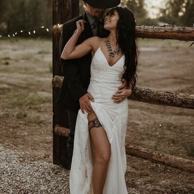 Sexy sheath wedding dress, lace bridal dress wedding gown