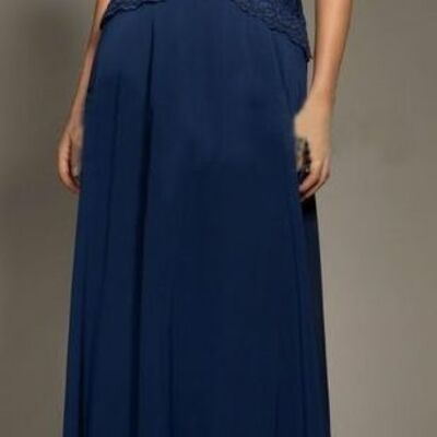 Elegant mother of the bride/groom dress navy blue lace evening formal prom dress