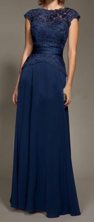 Elegant Mother of the Bride/Groom Dress Navy Blue Lace Evening Formal Prom Dress