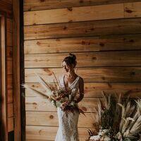 Sexy Mermaid Wedding Dress, Deep V-neck Appliques Beads Bridal Dress Wedding Gown - Thumbnail 2