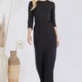 Ladies Plus Maxi Long Pencil Skirt - Black-2