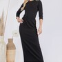 Ladies Plus Maxi Long Pencil Skirt - Black-3