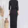 Ladies Plus Maxi Long Pencil Skirt - Black-4