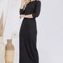 Ladies Plus Maxi Long Pencil Skirt - Black-1