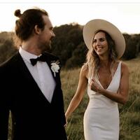 Sexy Sheath Wedding Dress, Deep V-neck Open Back Bridal Dress Wedding Gown - Thumbnail 1