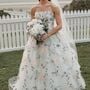Sexy A-line Wedding Dress, Floral Appliques Bridal Dress Wedding Gown-1