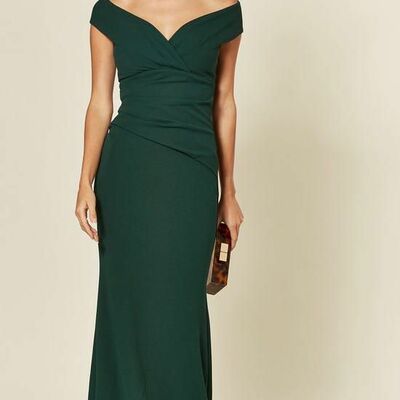 Elegant mother of the bride/groom dress green sheath evening formal prom dress