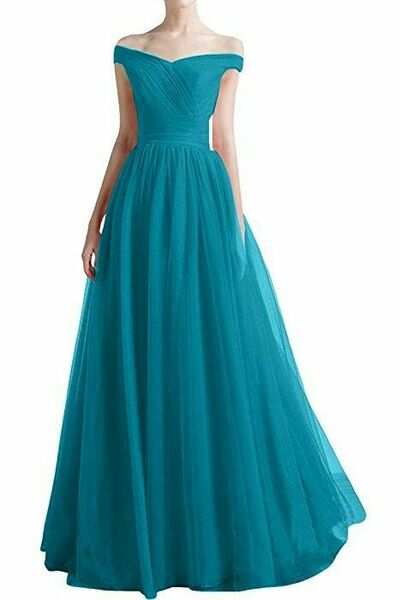 Elegant Mother of the Bride/Groom Dress Blue A Line Tulle Evening Formal Prom Dress