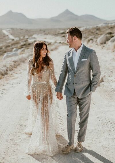 Sexy A-line Long Sleeves Wedding Dress, Sparkle Luxury Bridal Dress Wedding Gown