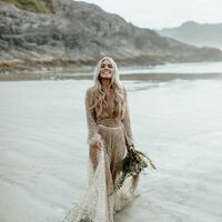 Sexy A-line Long Sleeves Wedding Dress, Sparkle Luxury Bridal Dress Wedding Gown - Thumbnail 1