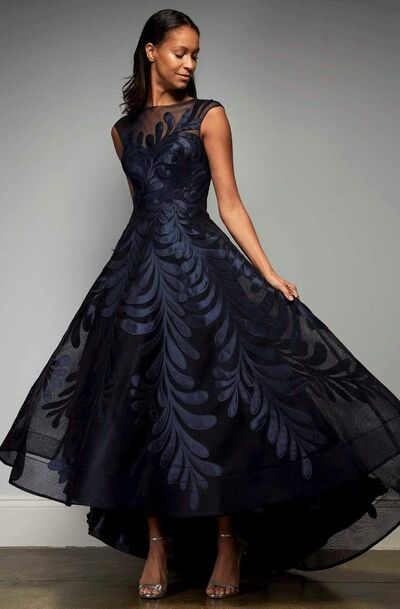 Black Ball Gown Hilo Lace Prom Dress Floral Evening Dresses