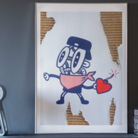 Silkscreen Print by Celipe Perroloco "Love Bomb"  - Thumbnail 3