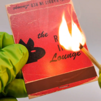 Halloween 1978 Rabbit in Red Lounge Working Matchbook - Custom Horror Trading Card - Thumbnail 4