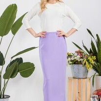 Ladies Maxi Long Pencil Skirt - Lavender