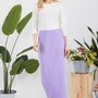 Ladies Maxi Long Pencil Skirt - Lavender-1
