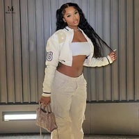 Leather Patchwork Baseball Jacket - Thumbnail 4