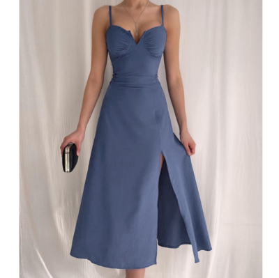 Fashion Sexy V-Neck Sling Sleeveless Dress