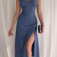 Fashion Sexy V-Neck Sling Sleeveless Dress - Thumbnail 1