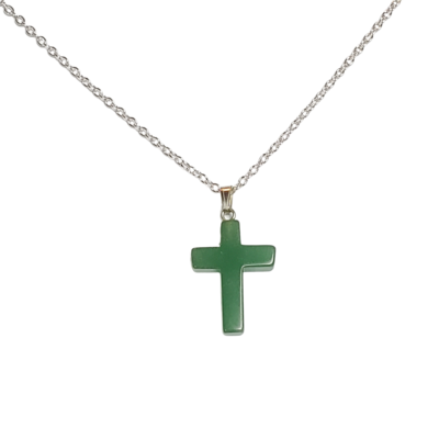 Aventurine cross necklace