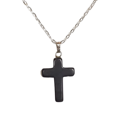 Onyx cross necklace