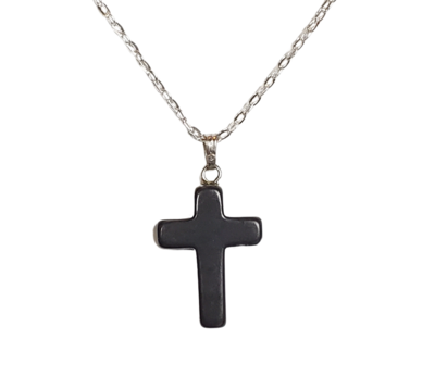 Onyx Cross Necklace