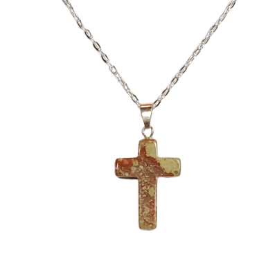 Unakite cross necklace