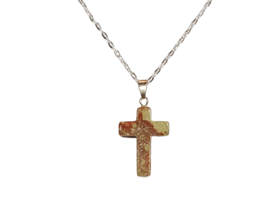 Unakite Cross Necklace