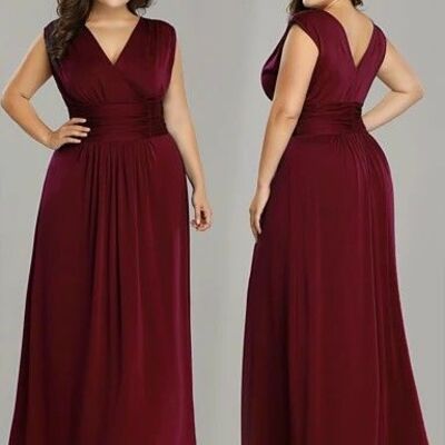 Elegant mother of the bride/groom dress dark wine red burgundy simple evening formal prom dress