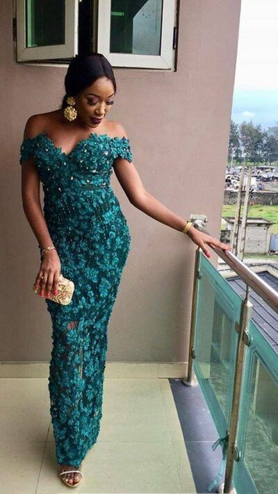 Dark Green Sheath Lace Prom Dress Floral Evening Dresses