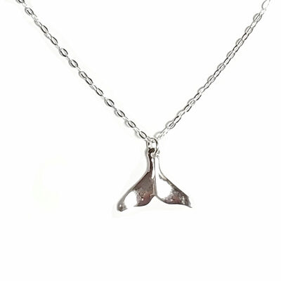 Sterling silver dainty whale tale necklace perfect for layering