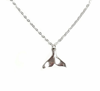 Sterling Silver Dainty Whale Tale Necklace Perfect for Layering