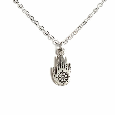 Mandala healing hand necklace