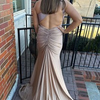 Charming One Shoulder Red Beading Satin Long  Mermaid Prom Dresses with Slit,PD231073 - Thumbnail 3