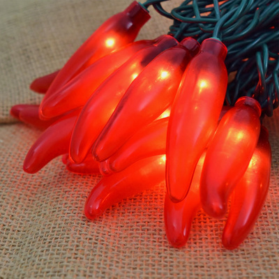 Valentine's day- led chili pepper string lights - 50 peppers per string - - 13.5 ft - free ship