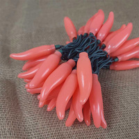Valentine's Day- LED Chili Pepper string lights - 50 Peppers per string - - 13.5 ft - free ship - Thumbnail 1