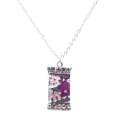 Abstract purple and pink star pendant necklace - Thumbnail 4