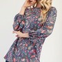 Paisley Bishop Sleeve Top - Denim Blue-1