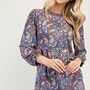 Paisley Bishop Sleeve Top - Denim Blue-2
